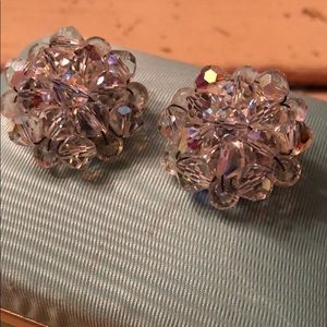 Vintage Aurora Borealis rhinestone earrings